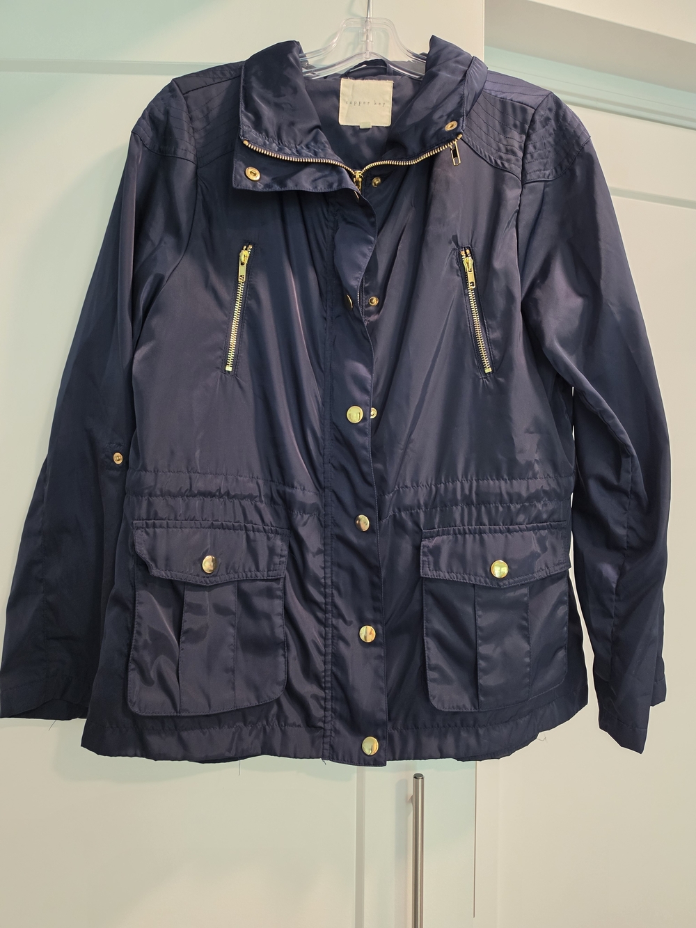 Copper Key Navy Utility Jacket with Gold-Tone Hardware